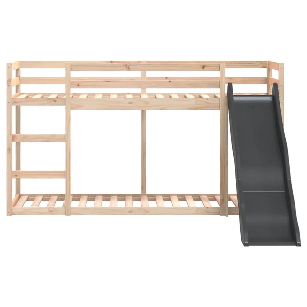 Letto a Castello Scivolo e Scala 90x190 cm Legno Massello Pino 3284245