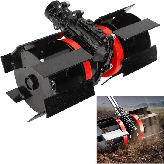 Ploegwiel Frezante Elettrico - Ruote per Rototillers Elettrici - 10cm Wiedwiel - Universale - Rasatura Erba - Smaltimento Residui - Giardinaggio - 28 mm