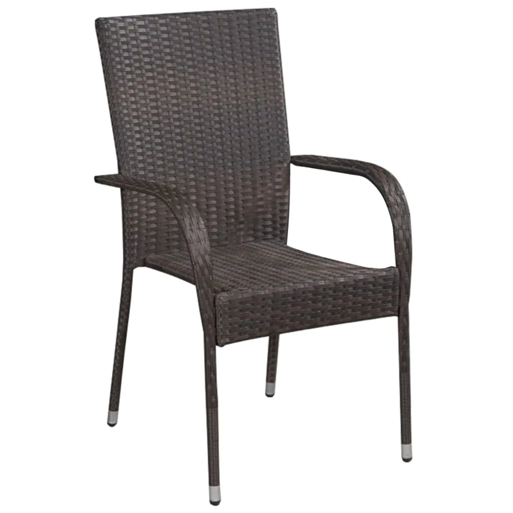 Set da pranzo da giardino per esterni da 5 pezzi mobili marroni e neri 02_0013833