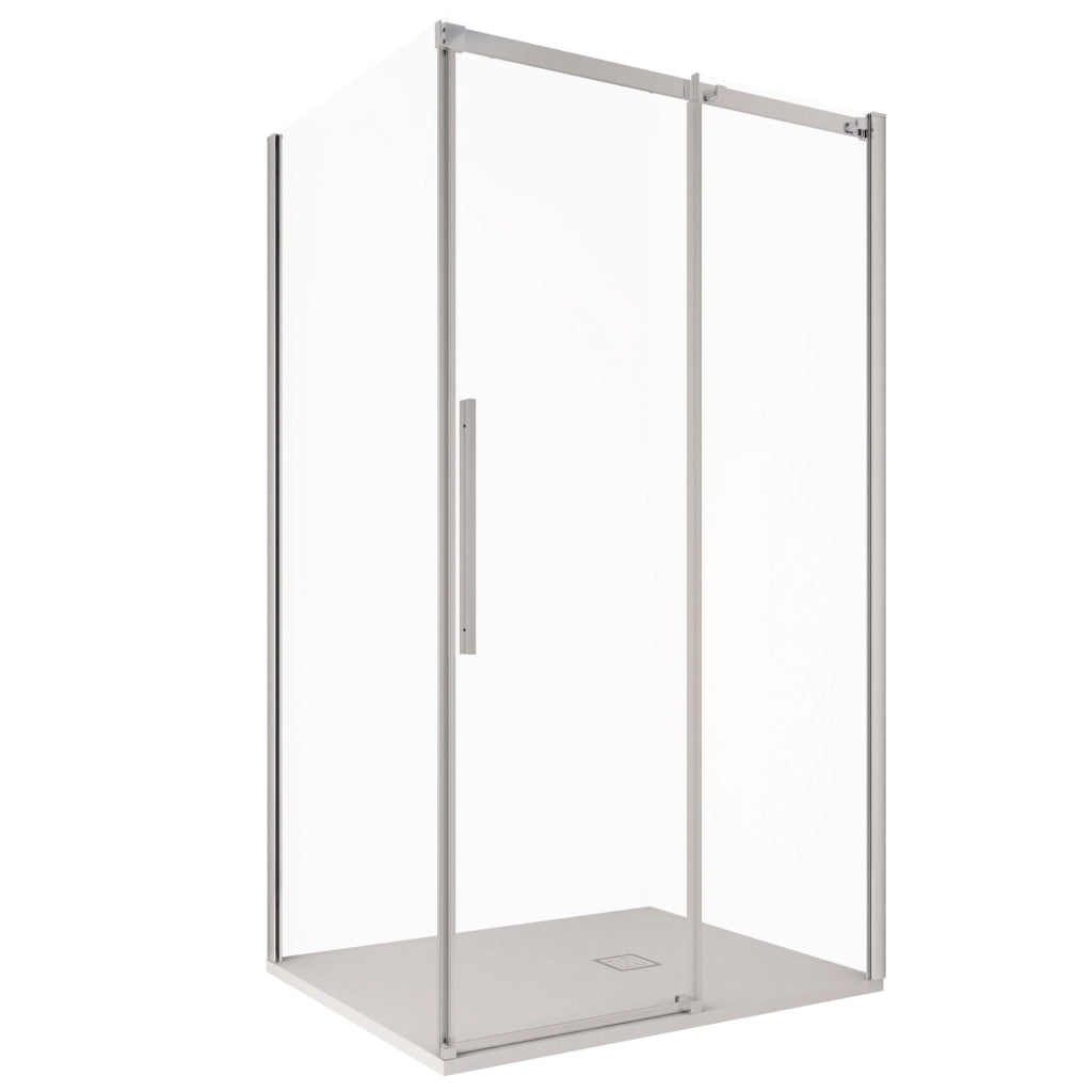 Box Doccia Angolare 80x140 cm 1 Anta Scorrevole in Cristallo Trasparente 8mm H200 Bonussi Eliane