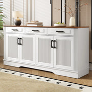 Credenza e madia con 4 ante, 3 cassetti e 2 vani con ripiani fissi, per soggiorno e sala da pranzo, 160 × 40 × 75 cm