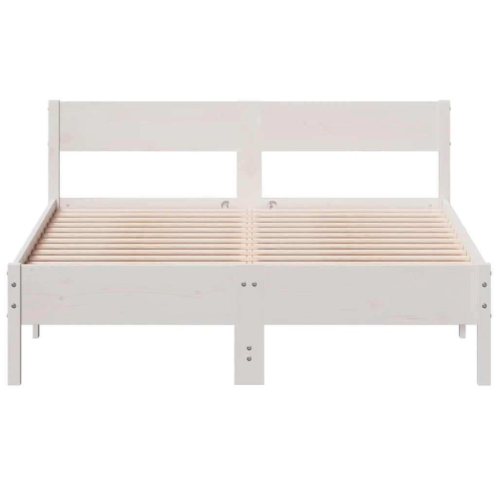 Letto senza Materasso Bianco 120x190 cm Legno Massello di Pino 842775
