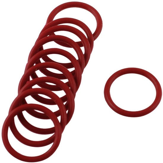 Set di 10 O-ringe in gomma rossa per sigillatura filtro olio - 20 mm x 16 mm x 2 mm - Impacchi per autoveicoli