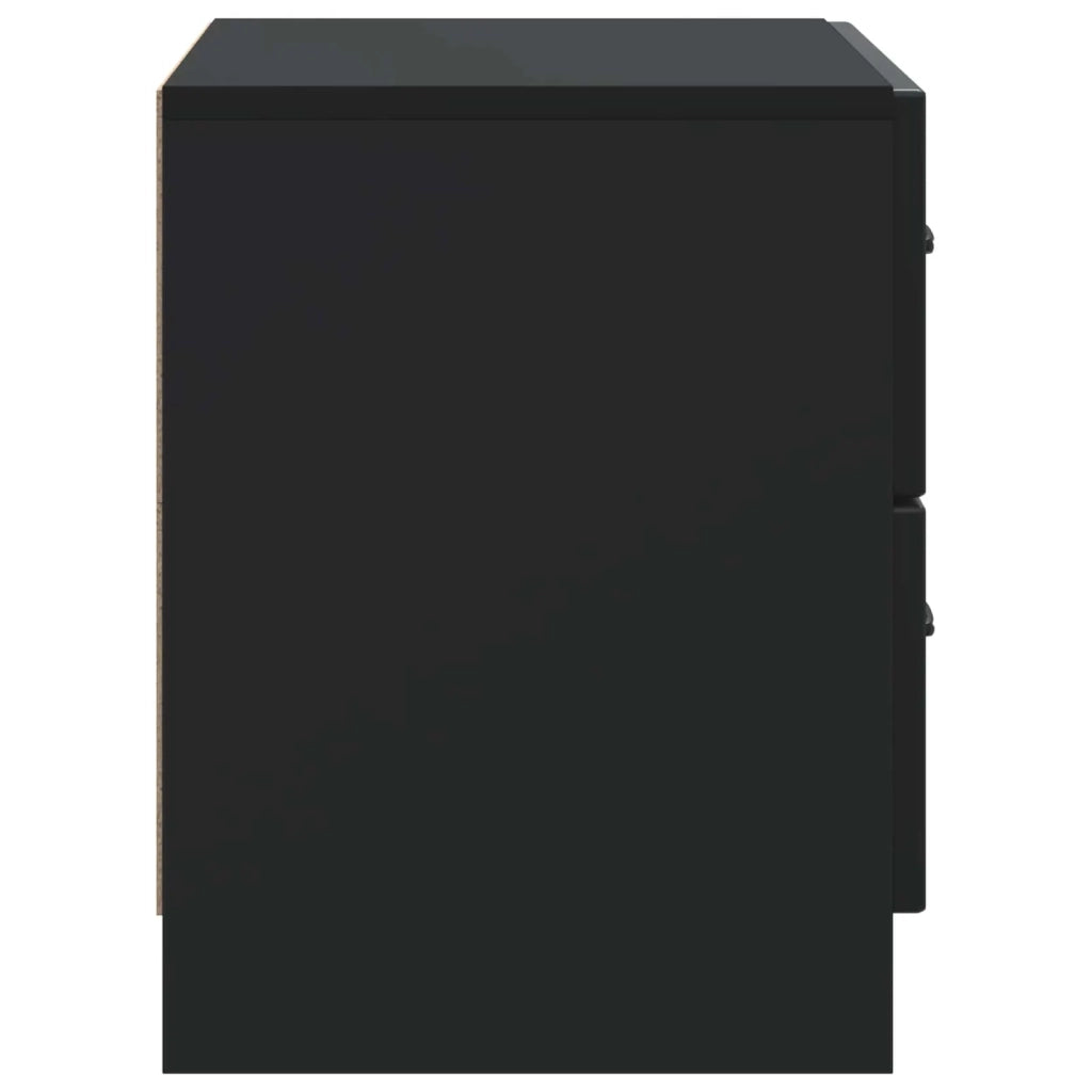 Comodino | Armadio da Notte | Mobiletto da notte Nero 62 x 34,5 x 44,5 cm Legno ingegnerizzato
