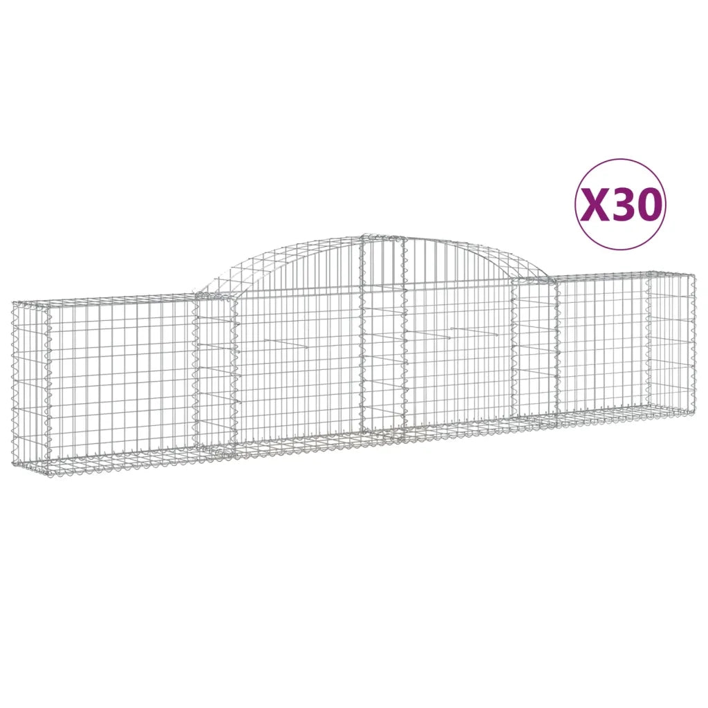 Cesti Gabbioni ad Arco 30 pz 300x30x60/80 cm Ferro Zincato 3146501