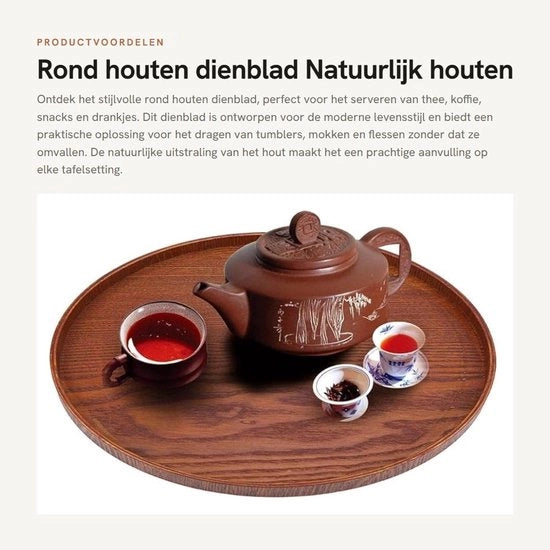 Tavolo di Servizio in Legno Duraturo - Rond Tavolo di Servizio in Legno - Veralizzabile - Per Servire Bevande - 30 cm - Adatto per Interno/Esterno - Tavolo di Servizio
