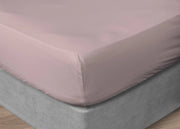 Lenzuola Sotto Con Angoli In 100% Cotone Percalle In Tinta Unita - 1 Piazza e Mezza - Rosa