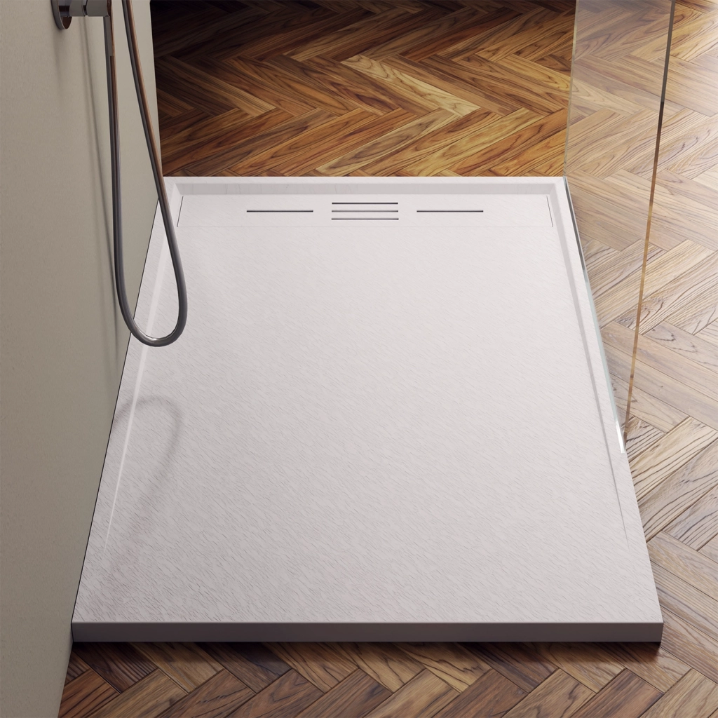Piatto doccia 70x120 effetto pietra colore bianco | Spanios