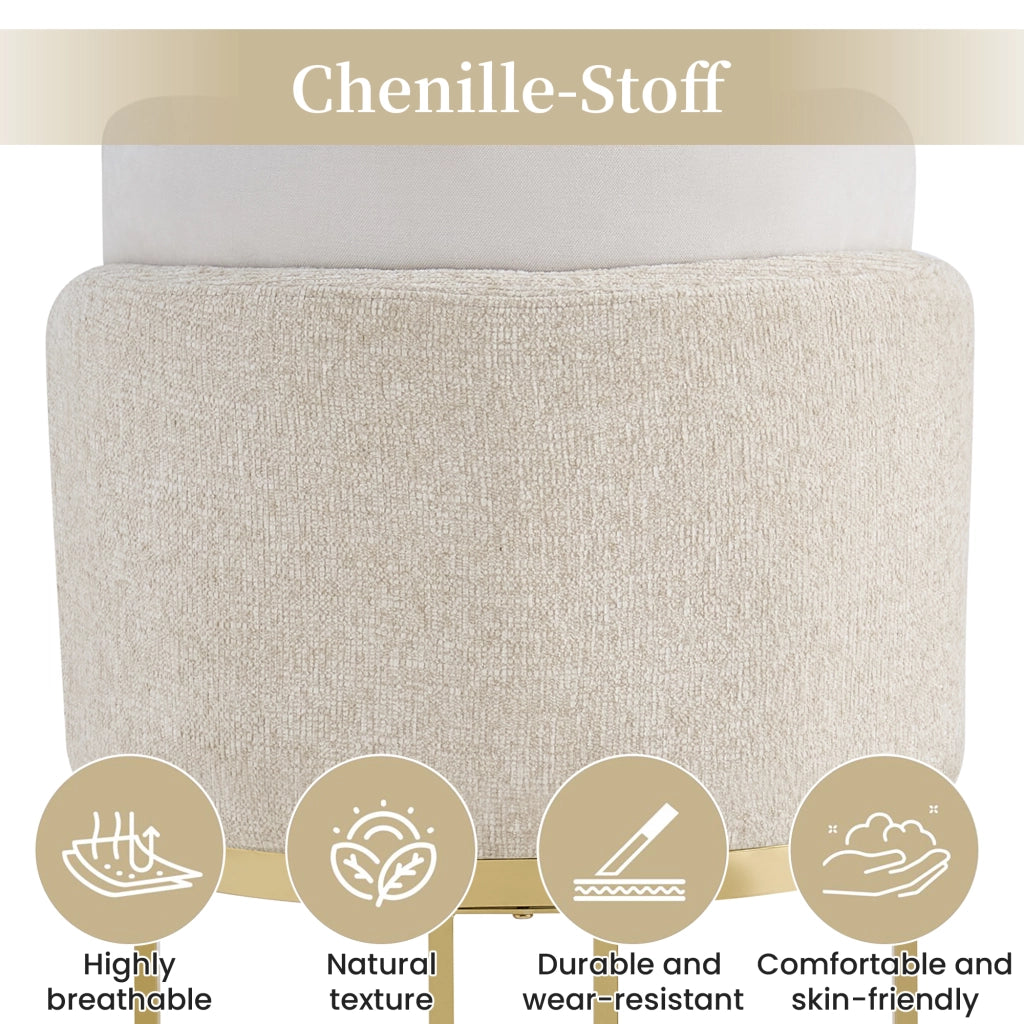 SEDIA da pranzo Set da 6 pezzi 61,5x53,5x86 cm Chenille Beige/Oro