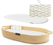 Babyluiermand con sottopiano di viaggio in espansione, cuscino di protezione in schiuma gommata e copertura impermeabile, cuscino di protezione in cotone, culla di stoffa per Moses, sistema di elevazione per comodino, decorazione boho per la nursery