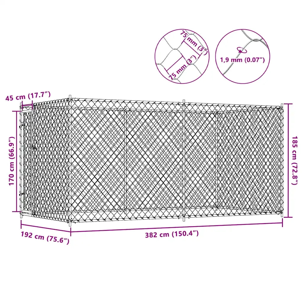 Canile da Esterno 382x192x185 cm CFW1541119