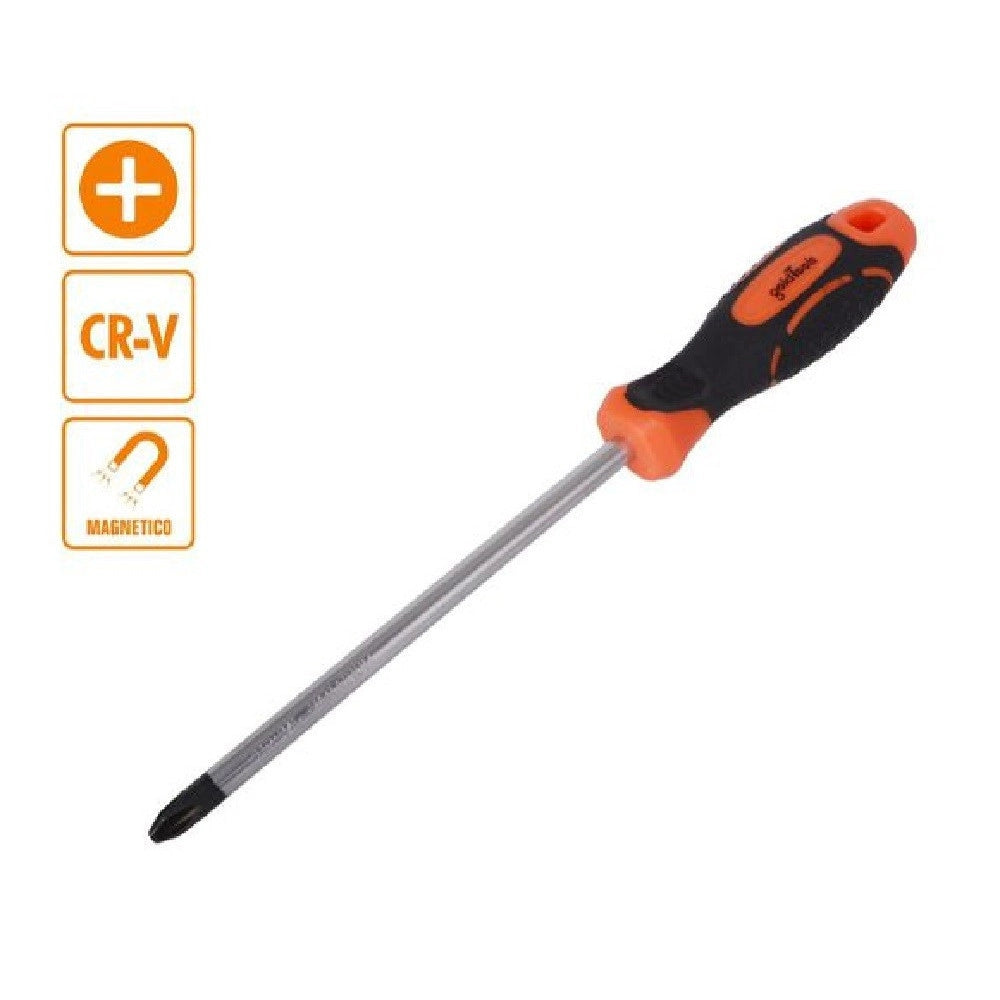 Trade Shop - Cacciavite Giravite 4 X 75 Mm Con Punta Magnetica A Croce In Acciaio Cr-v 94878 -