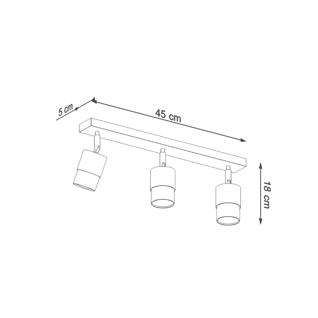 Faretto soffitto barra nero/cromo 3xGU10 Oscuro Pure Lume