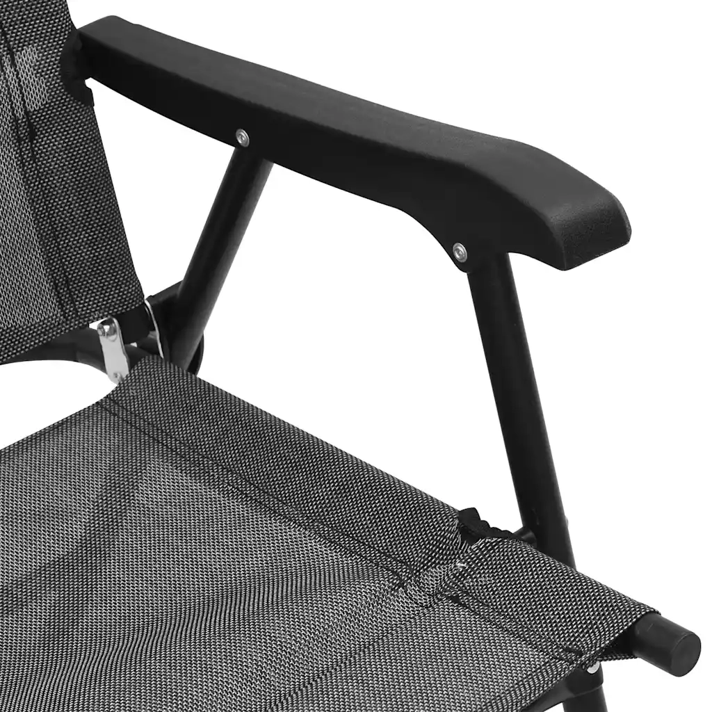 Sedie da Giardino Pieghevoli 2 pz in Acciaio Grigio e Textilene 360197