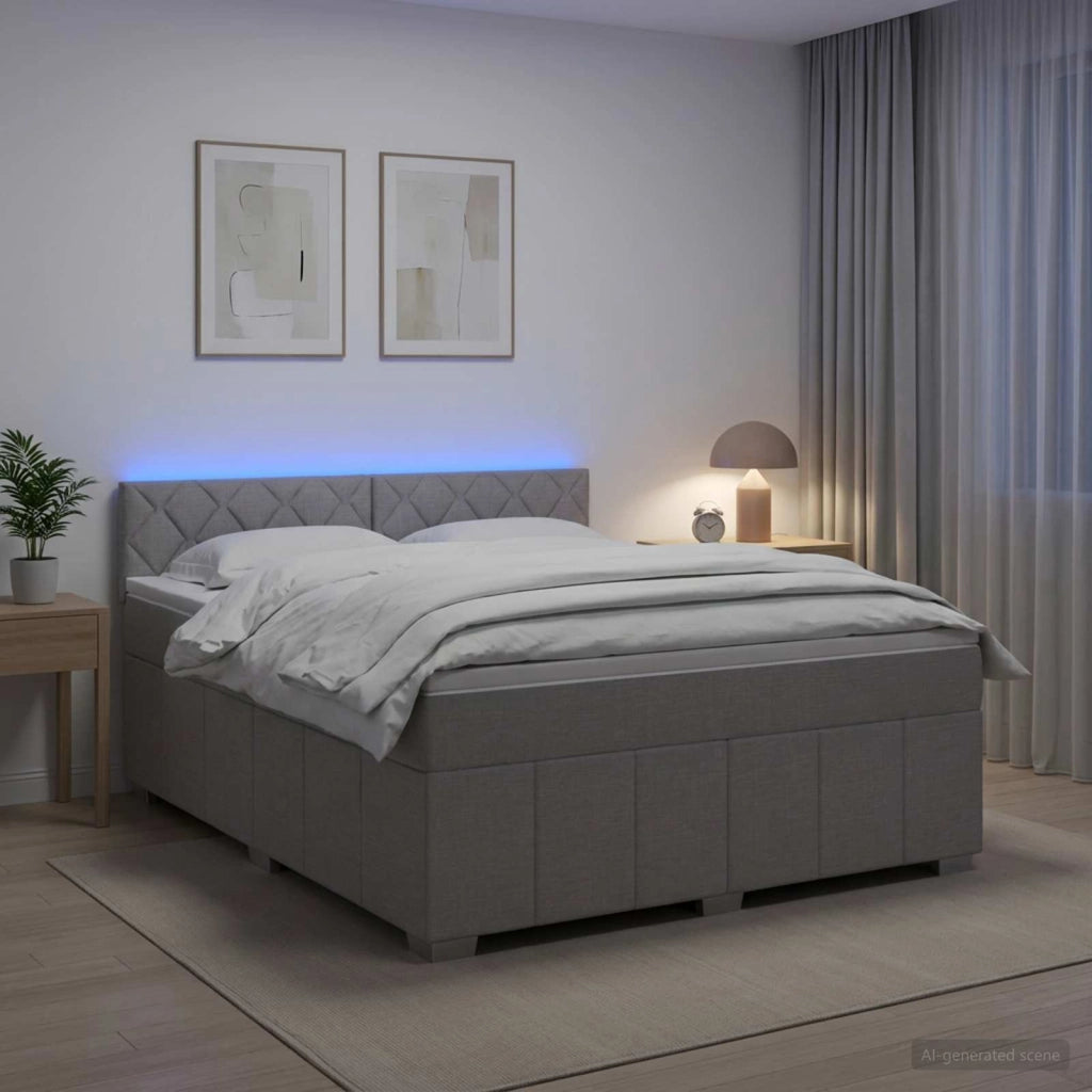 Letto box spring con materasso Grigio Chiaro 140 x 200 cm 3452698
