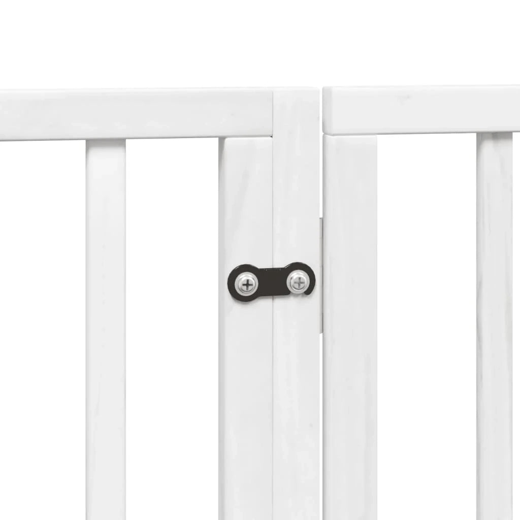 Cancelletto e porta di sicurezza per animali domestici 6 pannelli legno di pioppo bianco 02_0023357