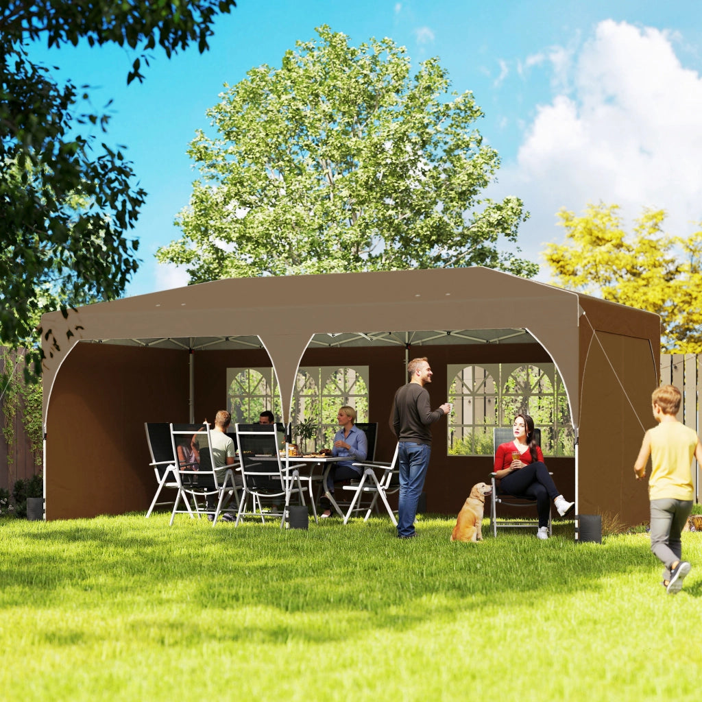 Tenda da giardino pieghevole ¨C zephmum ¨C beige 6x3 m impermeabile