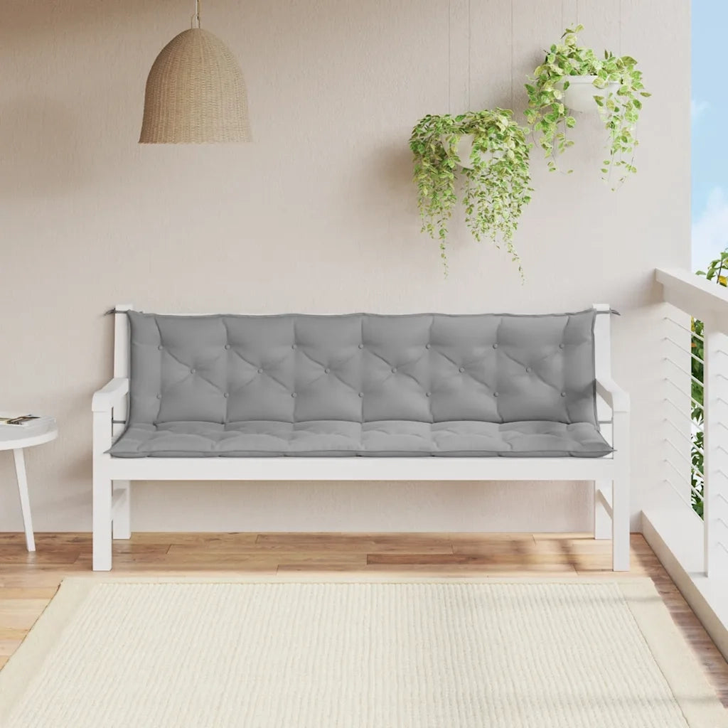 Cuscini per Panca 2 pz Grigi 200x50x7 cm in Tessuto Oxford 315041