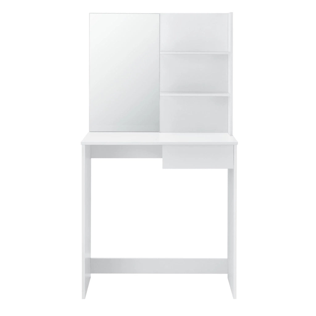Toletta con cassetto e sedia pannello in legno 141 cm bianco 03_0001501