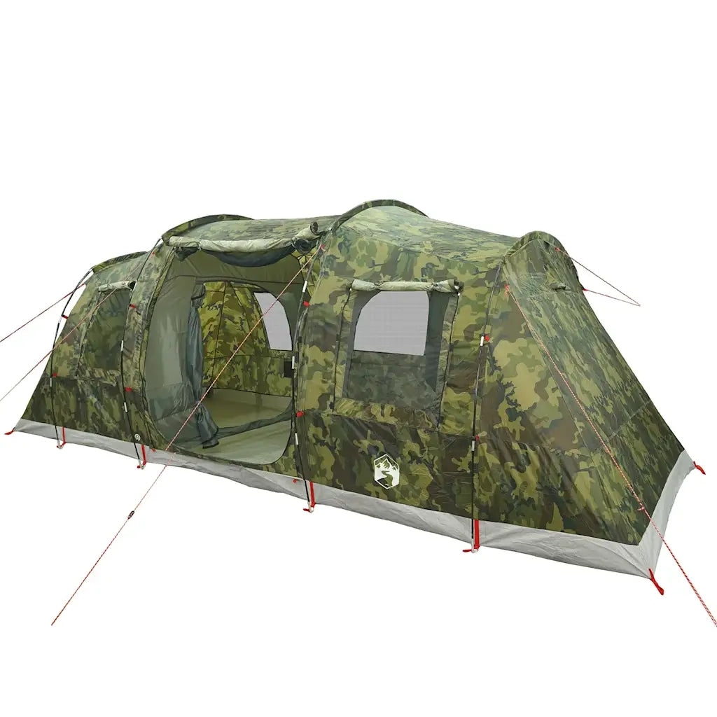 Tenda da Campeggio a Tunnel per 4 Persone Mimetico Impermeabile
