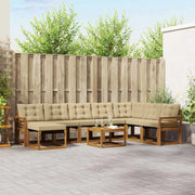 Set di divani da esterno con cuscino 9 pcs Naturale e Beige 3368980