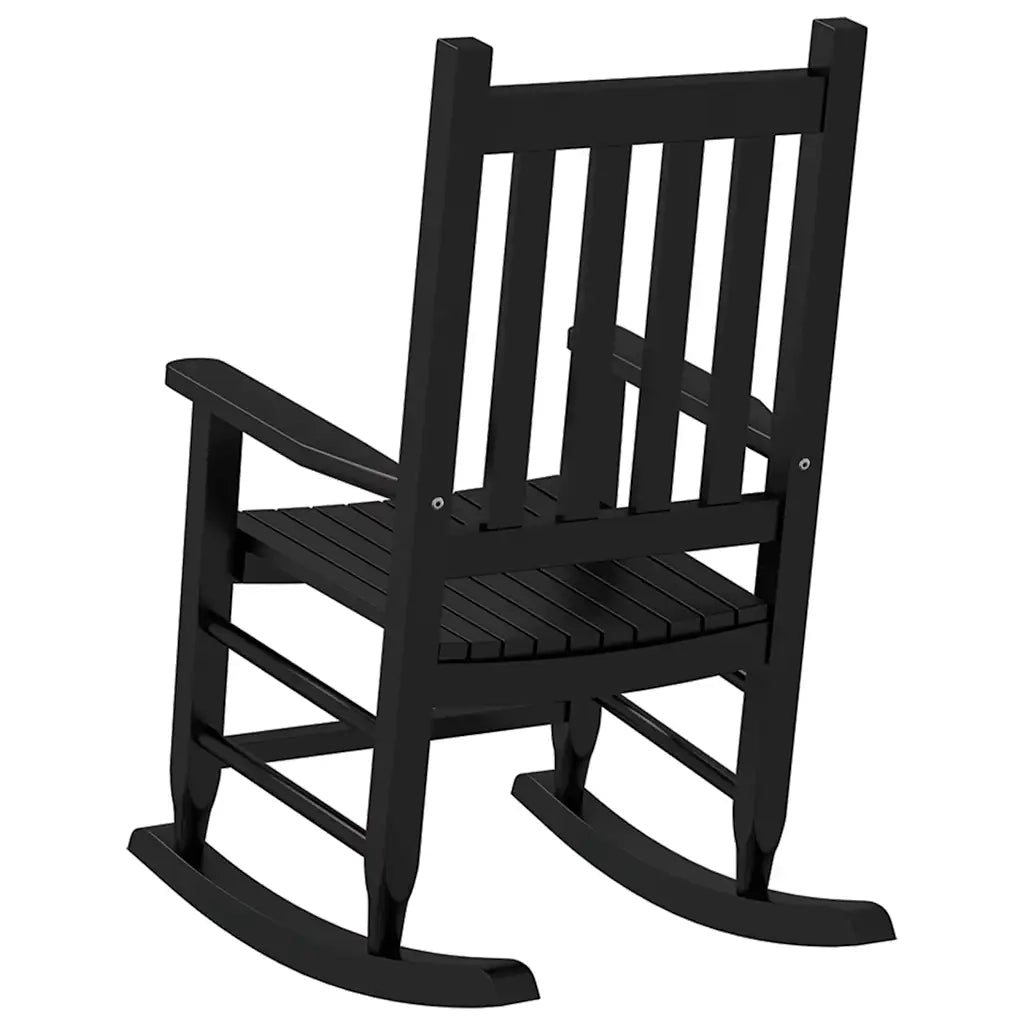 Sedia a Dondolo per Bambini nera in Legno Massello di Pioppo CFW7252229