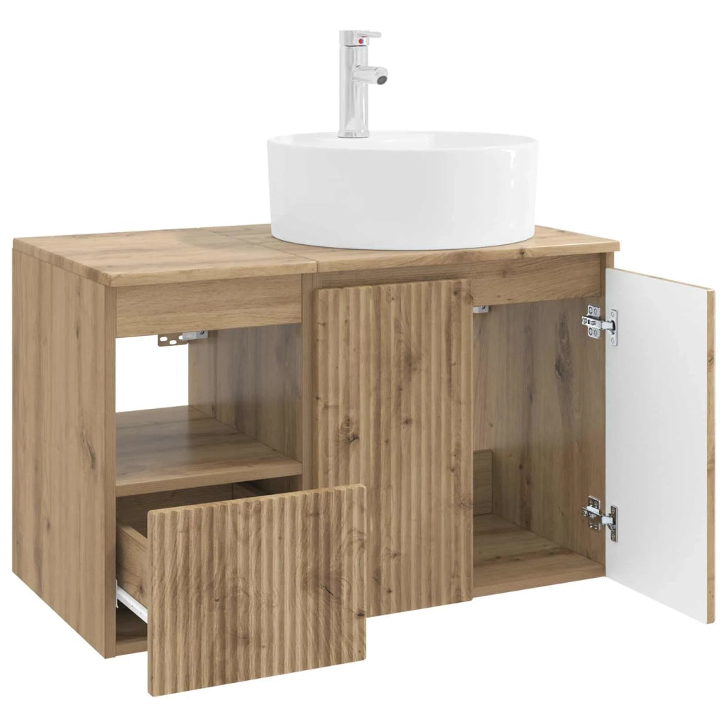 Set di mobili per il bagno 2 pz Rovere Artigianale 3404083
