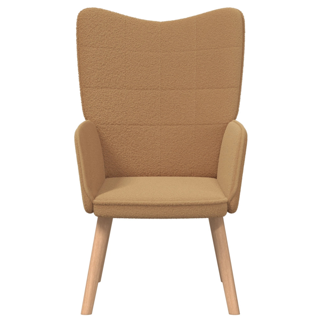 Poltrona Rilassante  Beige in Tessuto Simil Lana Riccia