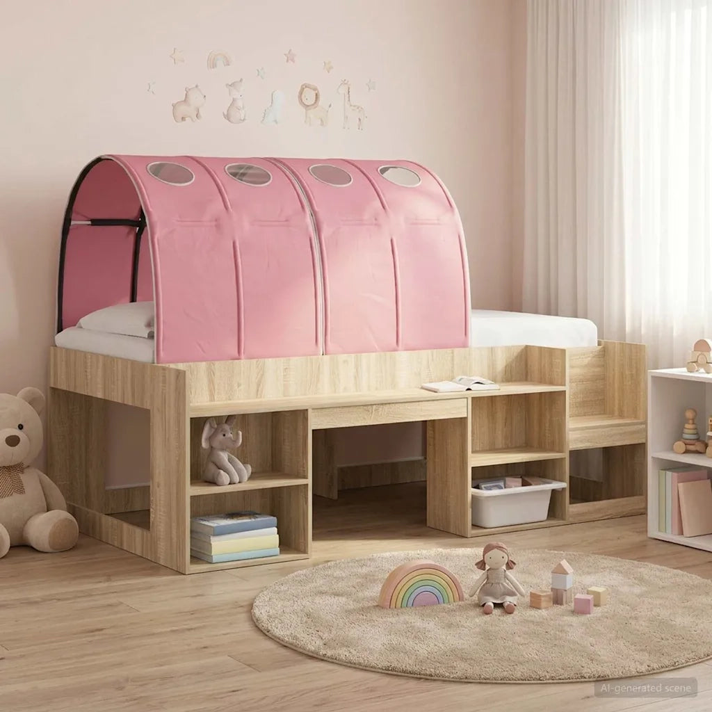 Tunnel per Letto 2 pcs Rosa 211 x 67.5 x 2 cm Poliestere 893711