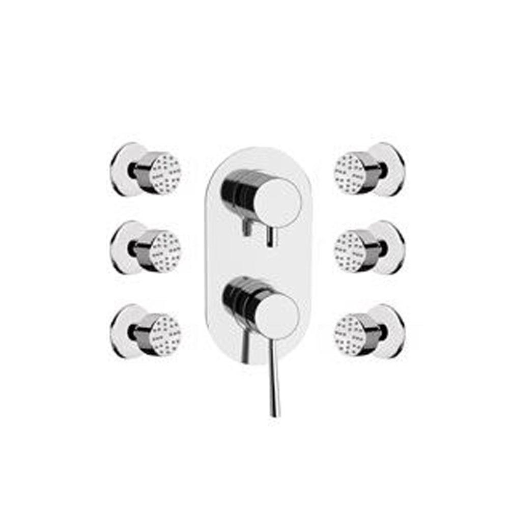 Set doccia con sofffione minimale, doccino minimale e rubinetto - serie minimal