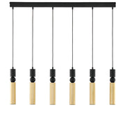 Lampada sospensione ALAS Jupiter 90cm nero-oro 6xGU10