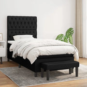 Giroletto a Molle con Materasso Nero 90x200 cm in Tessuto