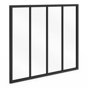 IDMarket - Tetto in vetro dell'officina a 4 pannelli L. 116 x H.108 cm in metallo nero e vetro temperato