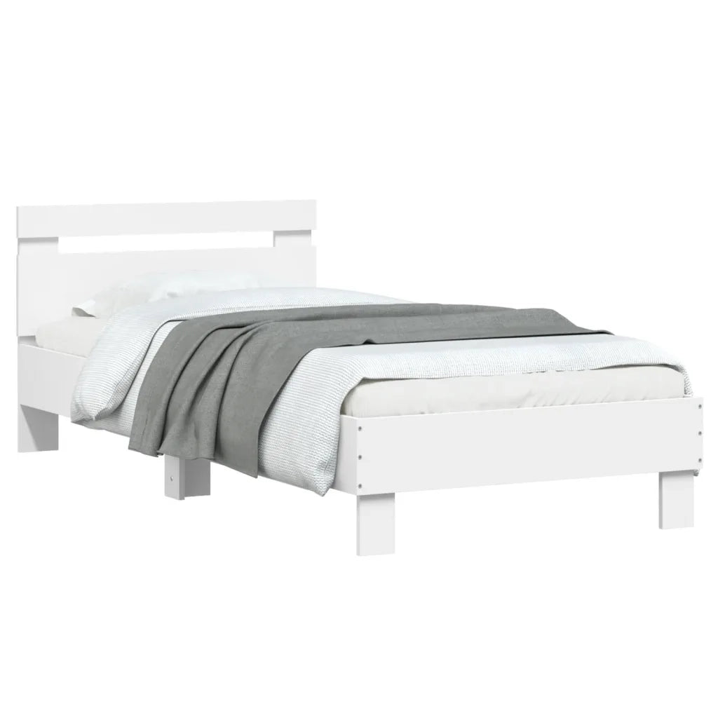 Giroletto con Testiera Bianco 90x200 cm in Legno Multistrato 838533
