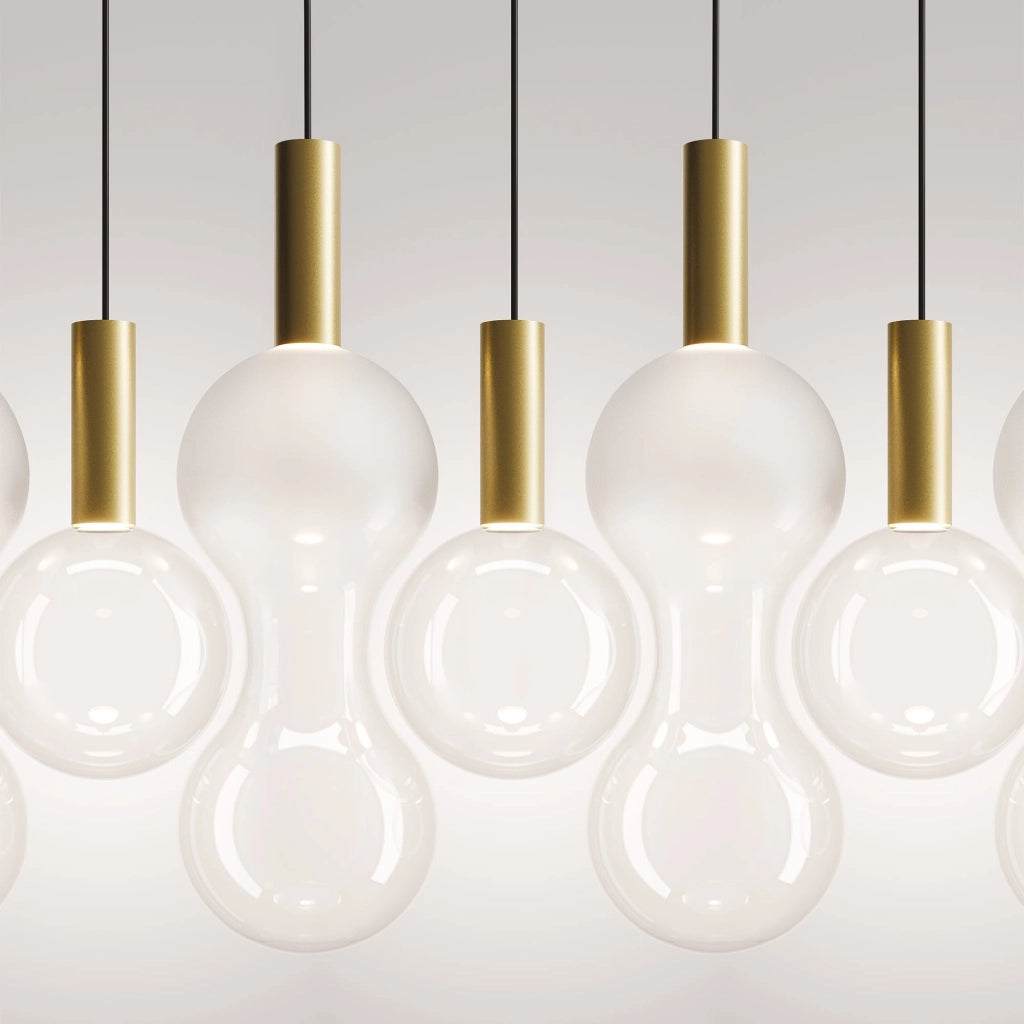 Zafferano Lampada a sospensione Sfer'Otto LED 8W Dimmerabile TRIAC Oro e Vetro Borosilicato Soffiato a bocca, Design Elegante per Interni IP40