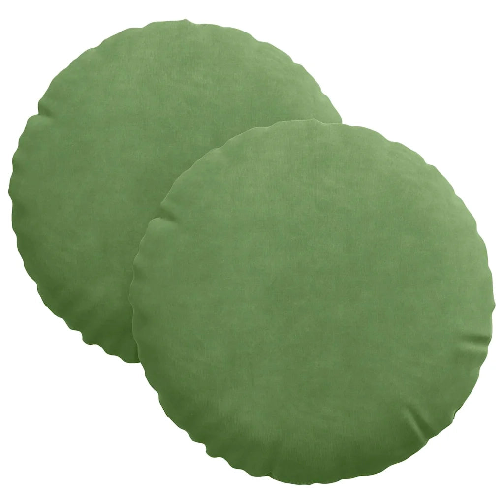 Cuscini per Seduta 2 pcs Verde chiaro Ø30 x 13 cm Velluto