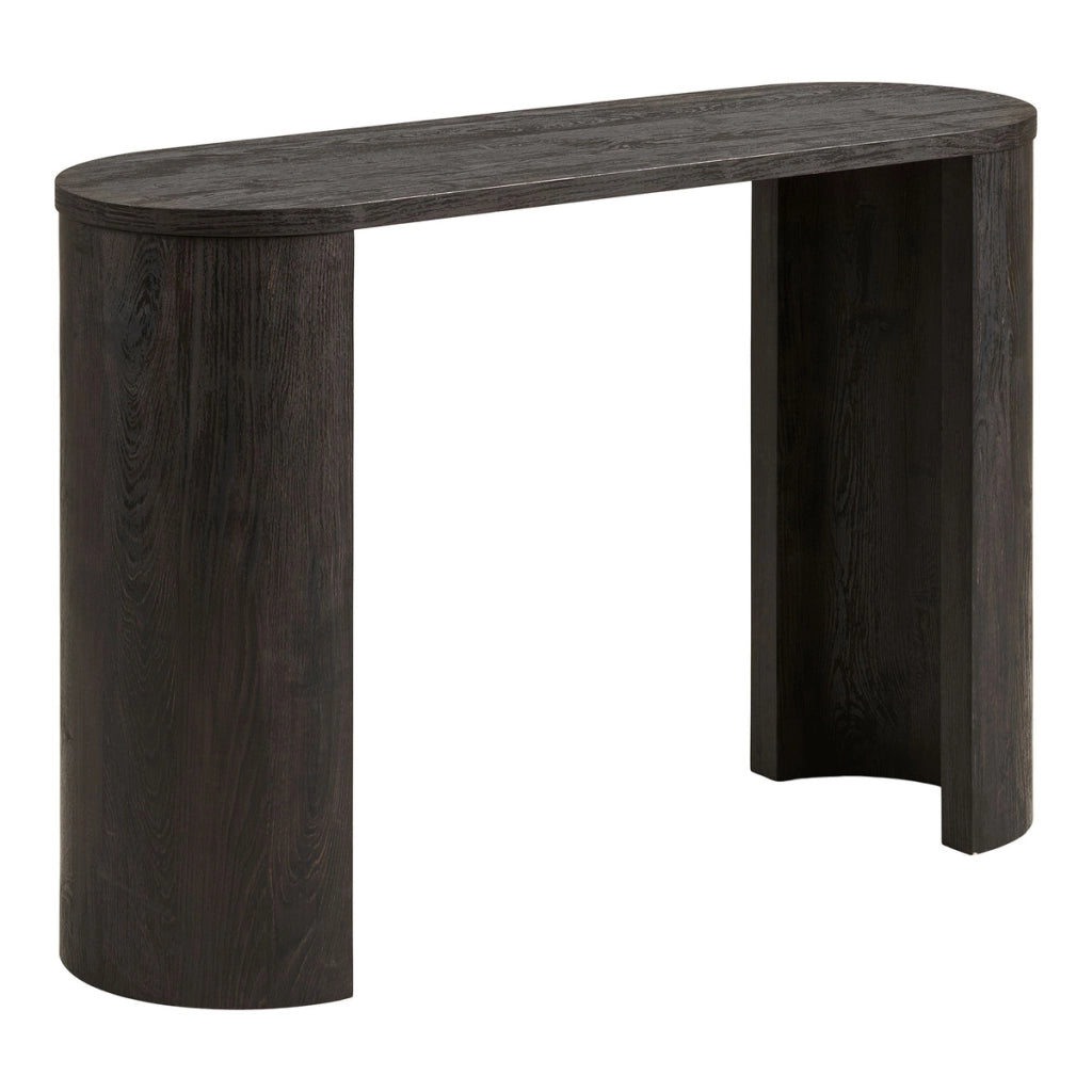 Consolle Bibione in MDF marrone scuro con gambe in legno 114x38x75 cm