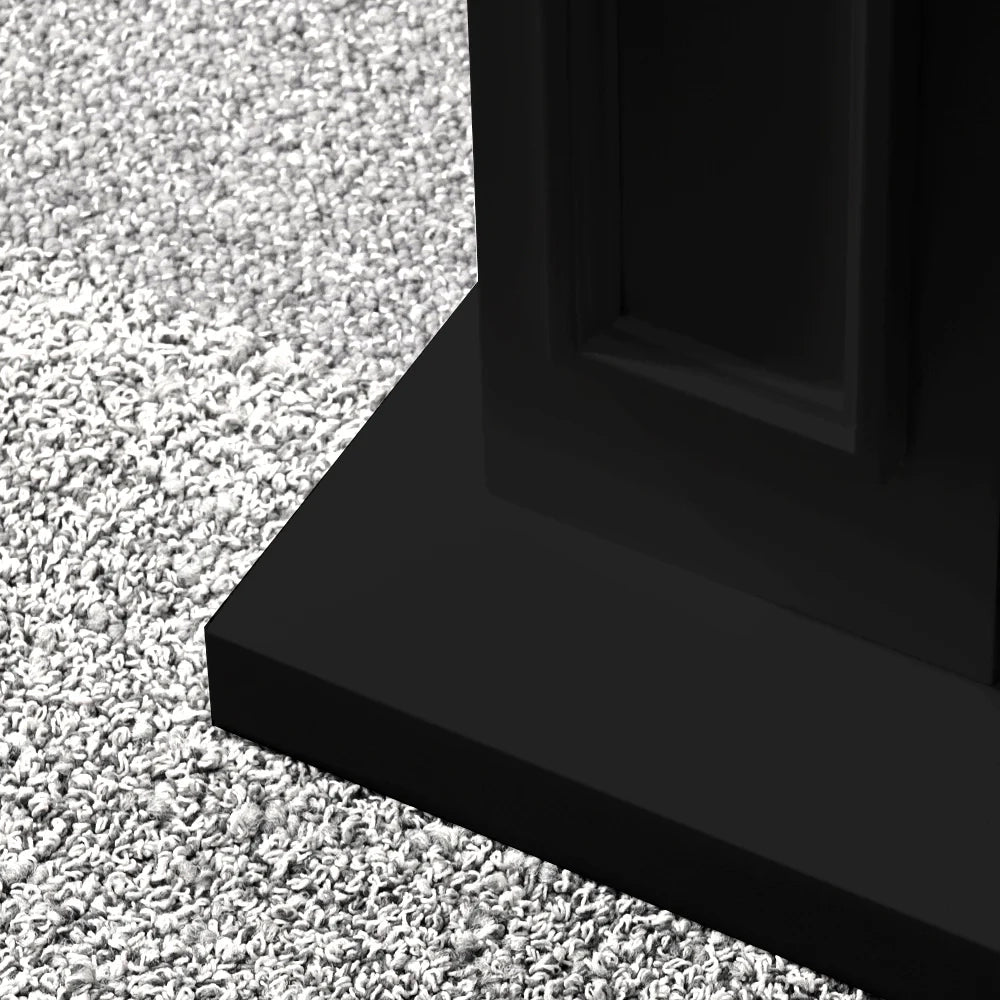 Cornice per camino rivestimento in legno L89,5xH90,5xP28 Jefferson Nero