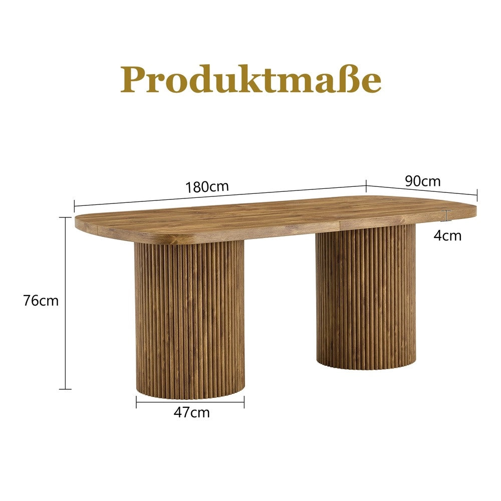 Tavolo da pranzo ovale design moderno per cucina ¨C MINIMAL ¨C Piano MDF effetto legno
