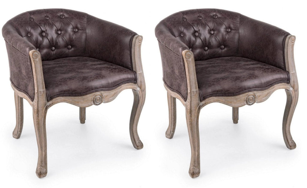 Set 2 Poltrone 60x60x70h cm Diva Dark