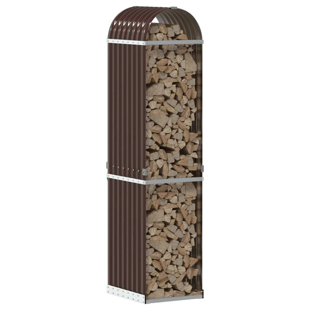Portalegna 40 x 45 x 170 cm acciaio zincato marrone 02_0043781