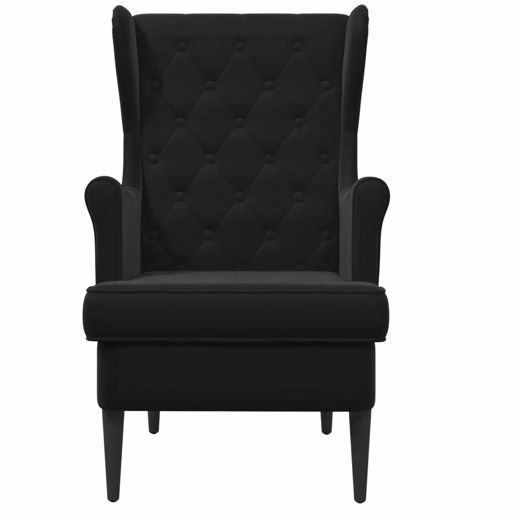 Divano Sedia-Poltrona-Poltroncina Nero Velluto 541004