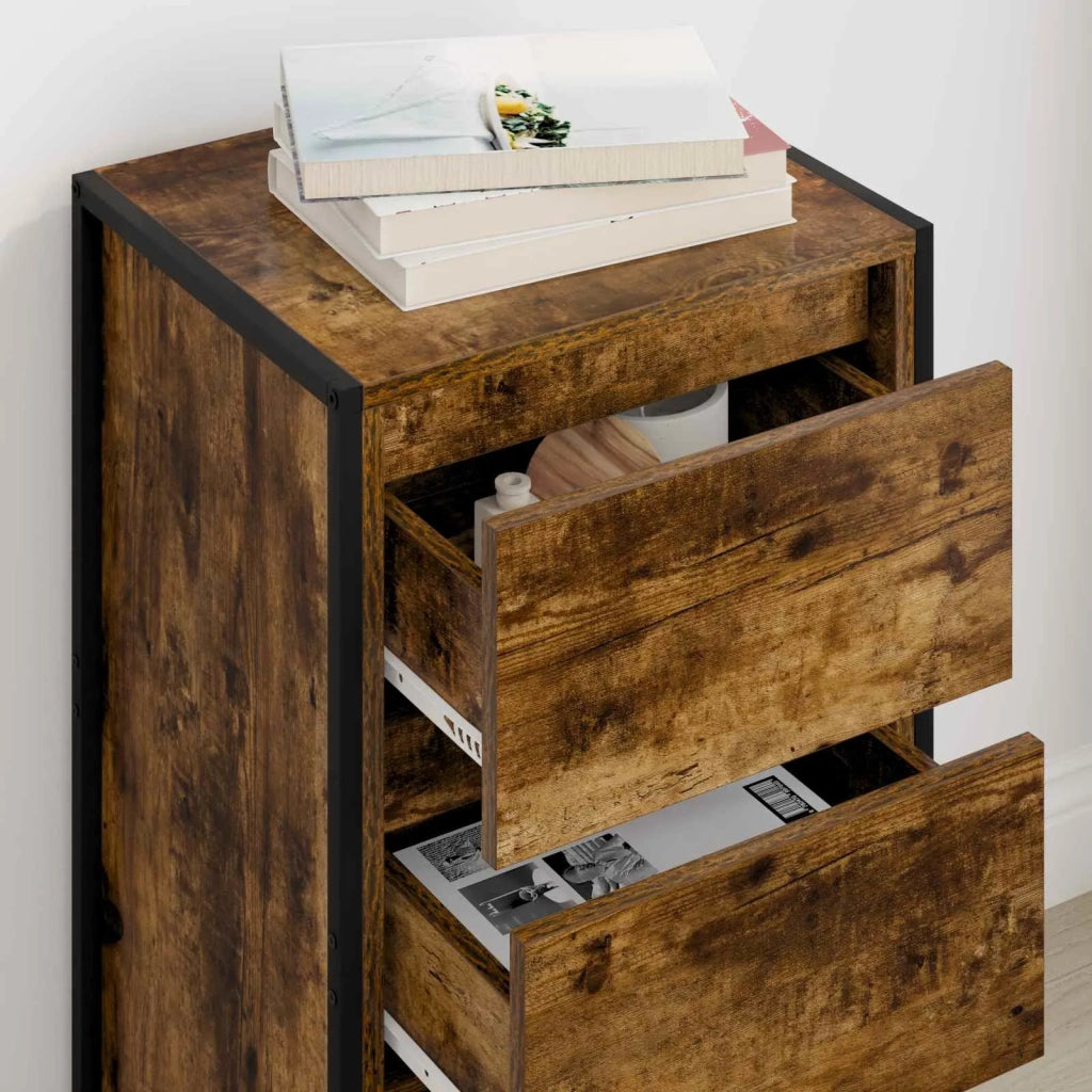 Credenza | Madia | Buffet da pranzo | Armadio da pranzo Quercia Fumosa 42 x 36 x 75.5 cm Legno multistrato