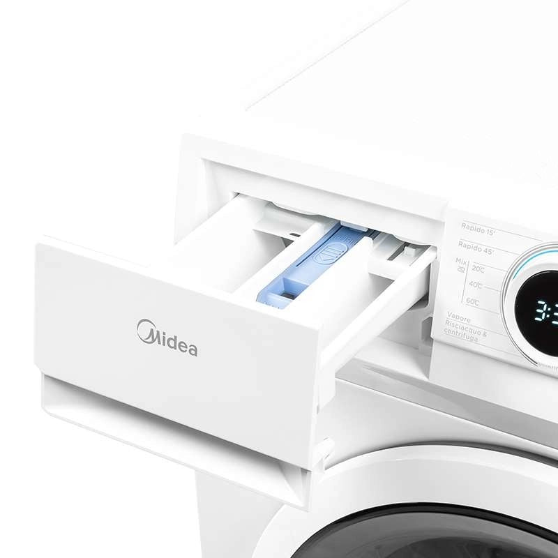 Lavatrice A Carico Frontale Midea Serie Lunar MF100W80BA/W 8 Kg Classe A 1400 Giri (A85xL59,5xP47,5) Steam Care Bianco
