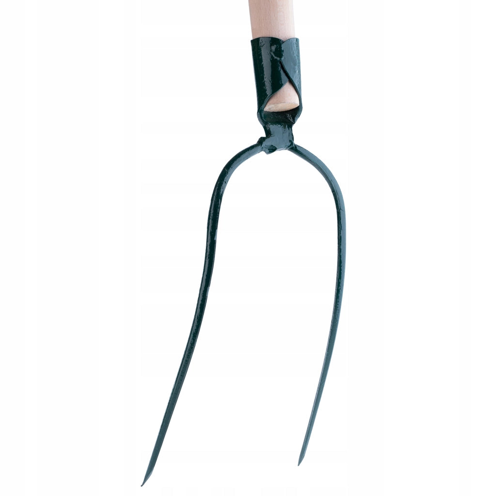 Forca KADAX per letame, fieno, paglia, giardino, a 2 denti, in metallo, 132 cm