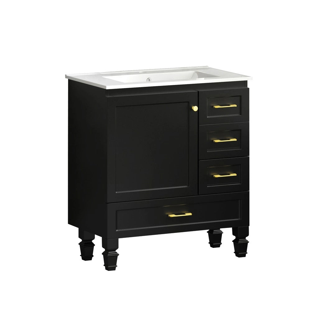 Armadietto Bagno con Cassetti ¨C Xylo ¨C Nero, 75 cm