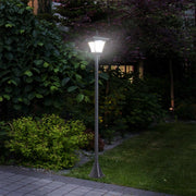 Lanterna Da Giardino Solare Nero 15 X 15 X 120 Cm Plastica Con Sensore Crepuscolare