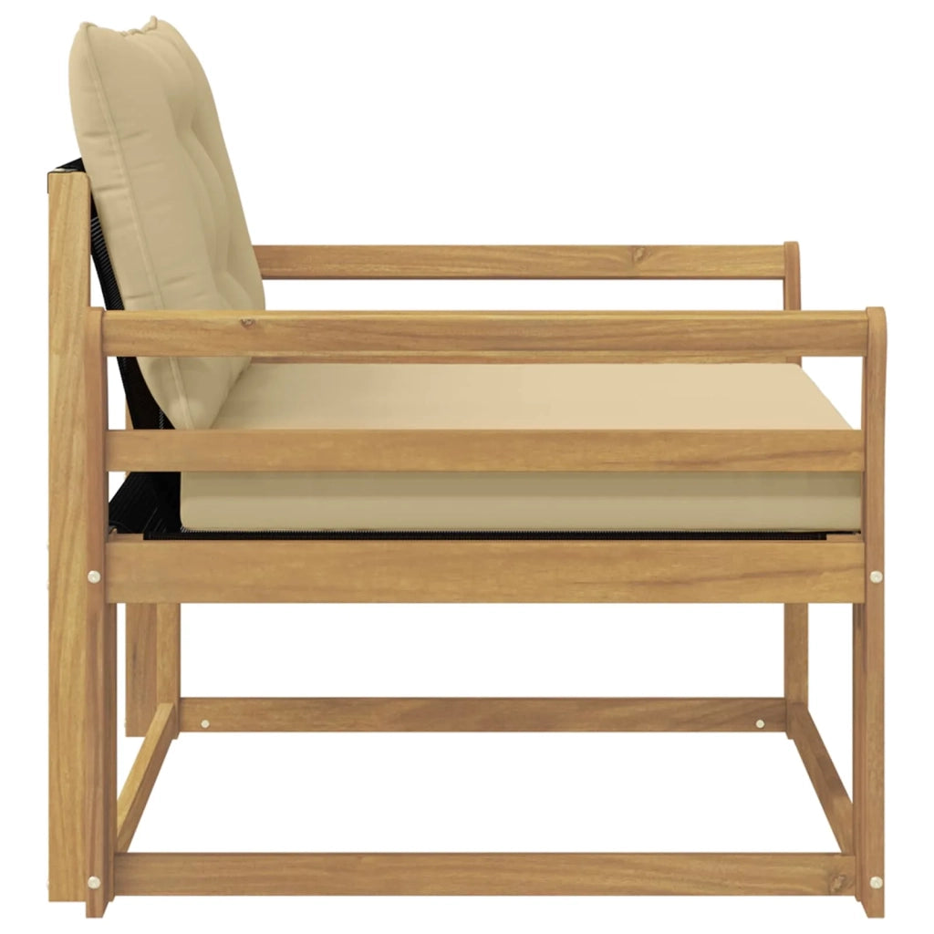 Set di divani da esterno-Sofa da giardino Legno di Acacia Massello e Textilene 380023