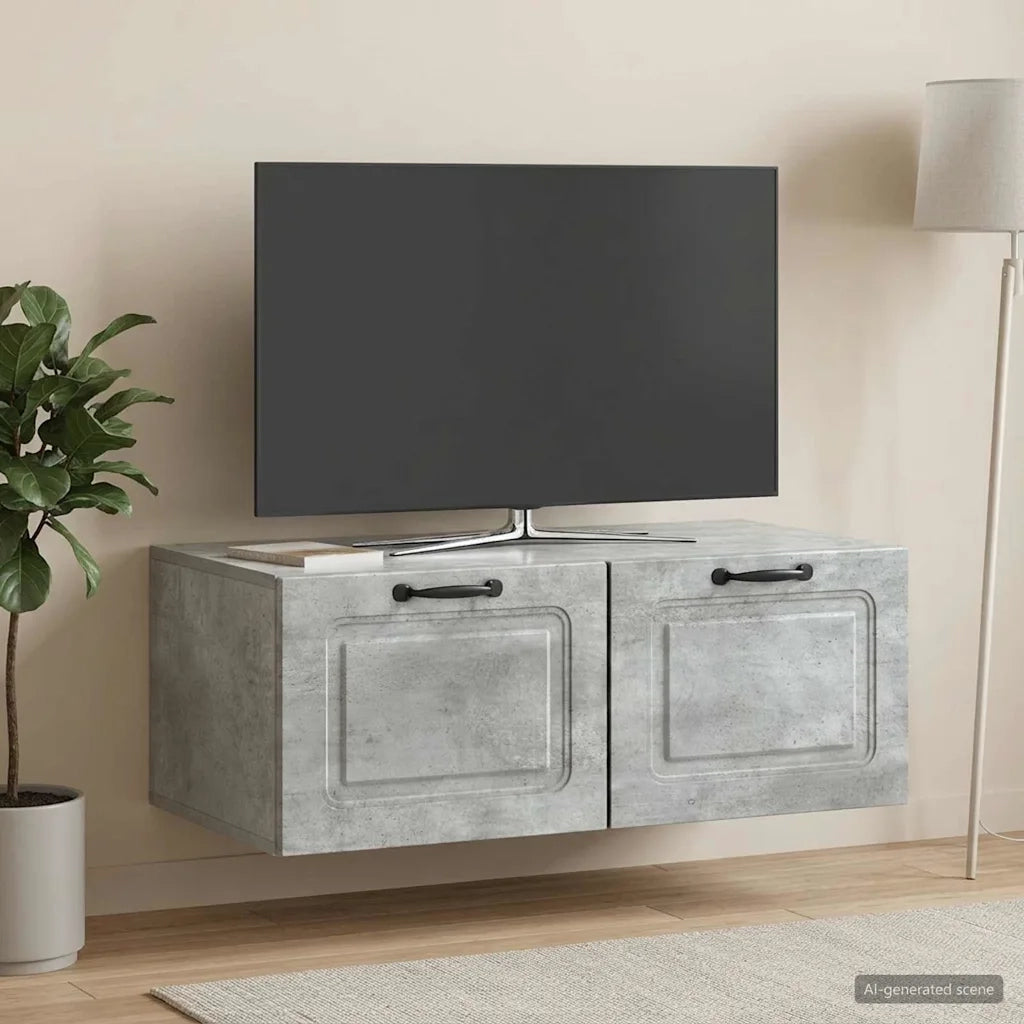Mobile Porta TV da Muro Grigio Cemento 78,5 x 41 x 30 cm 899368
