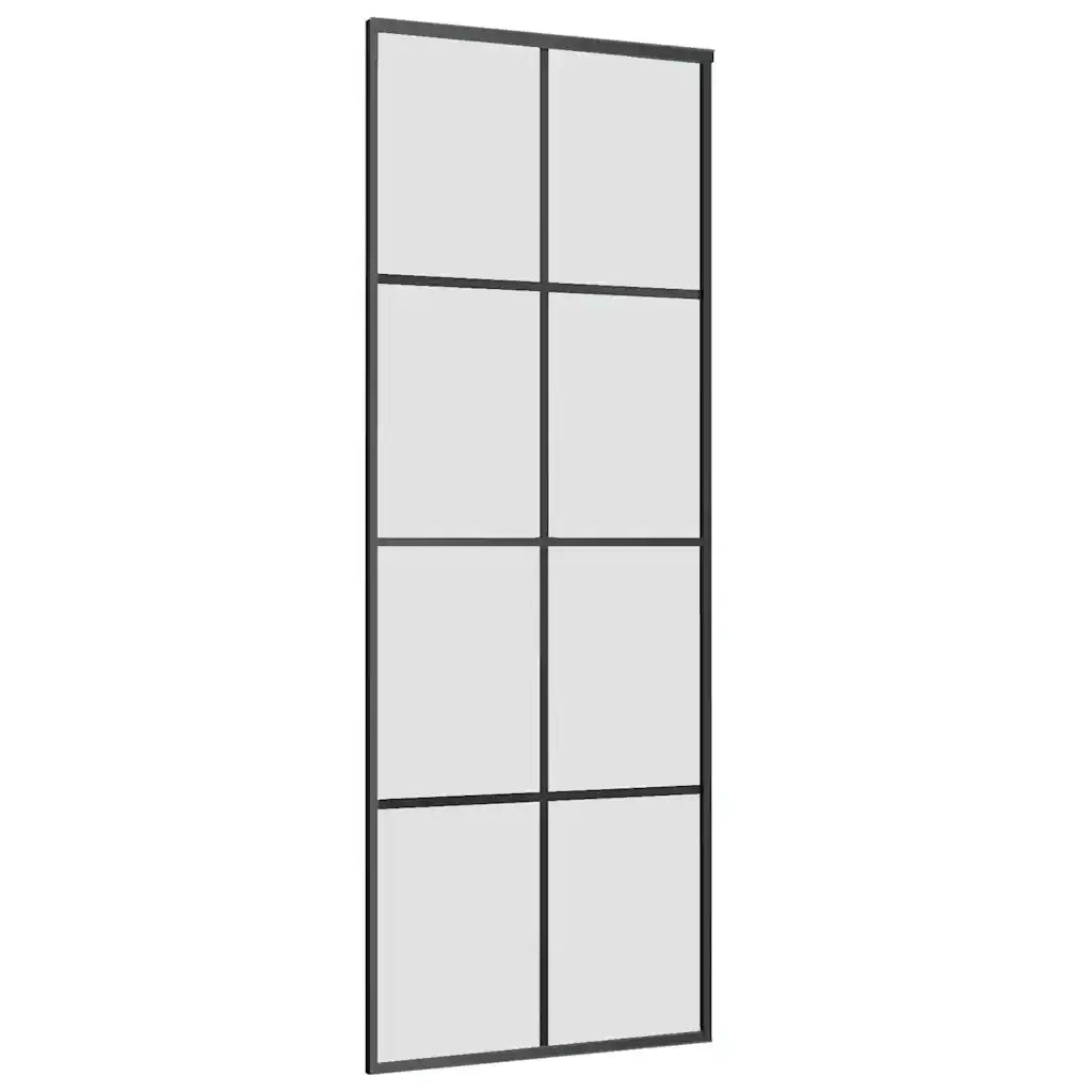 Porta Scorrevole con Ferramenta 76x205cm Vetro ESG Alluminio 3332888